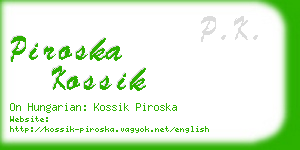 piroska kossik business card